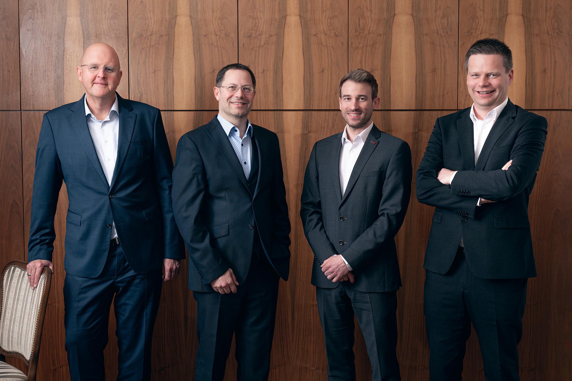 Die geschäftsführenden Gesellschafter von Simma & Partner: Manfred Simma, Arno Wieland, Benjamin Haid und Markus Todeschini.